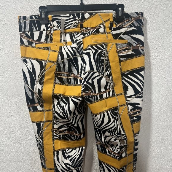 7TH AVENUE DESIGN STUDIO NYC Women's pants. Yellow with zebra print. Size 12 T - Picture 7 of 16